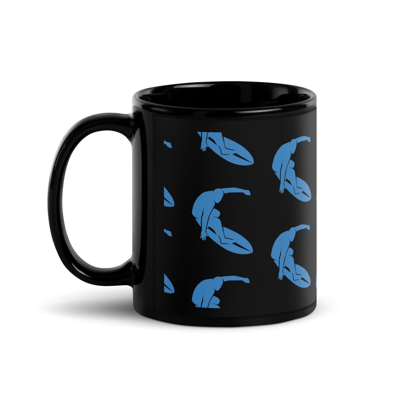 Surfer Black Coffee Mug