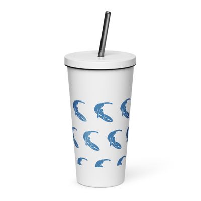 Surfer Insulated Tumbler with a Straw