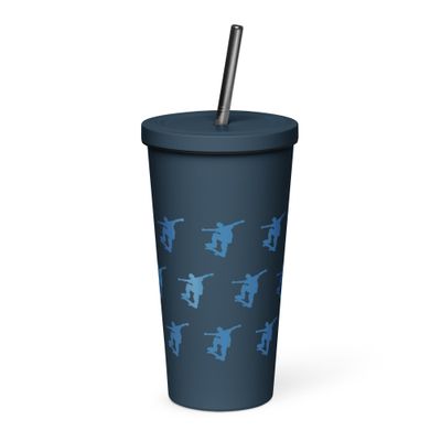 Skateboarder Insulated Tumbler with a Straw