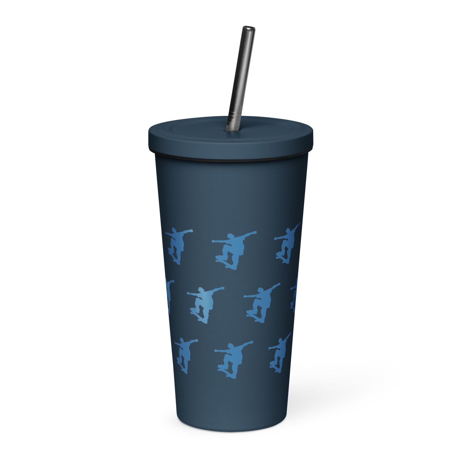 Skateboarder Insulated Tumbler with a Straw