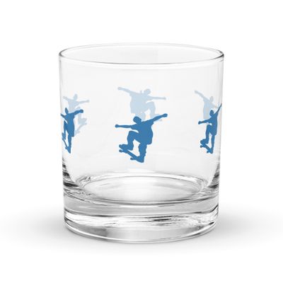 Skateboarder Rocks Glass
