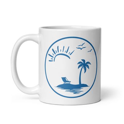 Vacation Vibes Circle White Coffee Mug