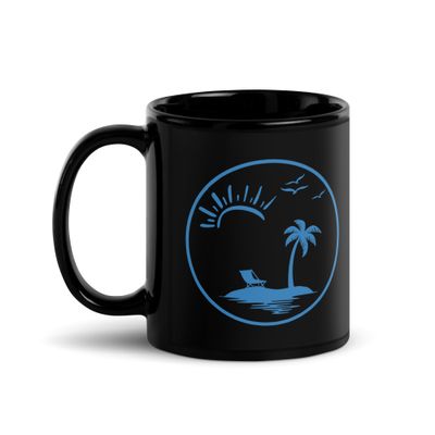 Vacation Vibes Circle Black Coffee Mug