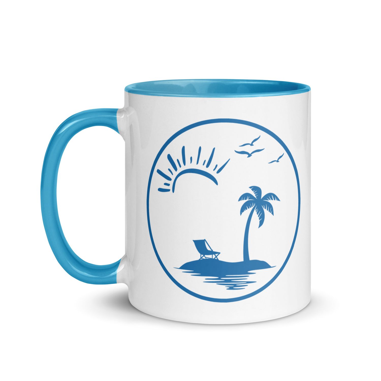 Vacation Vibes Circle Mug with Color Interior