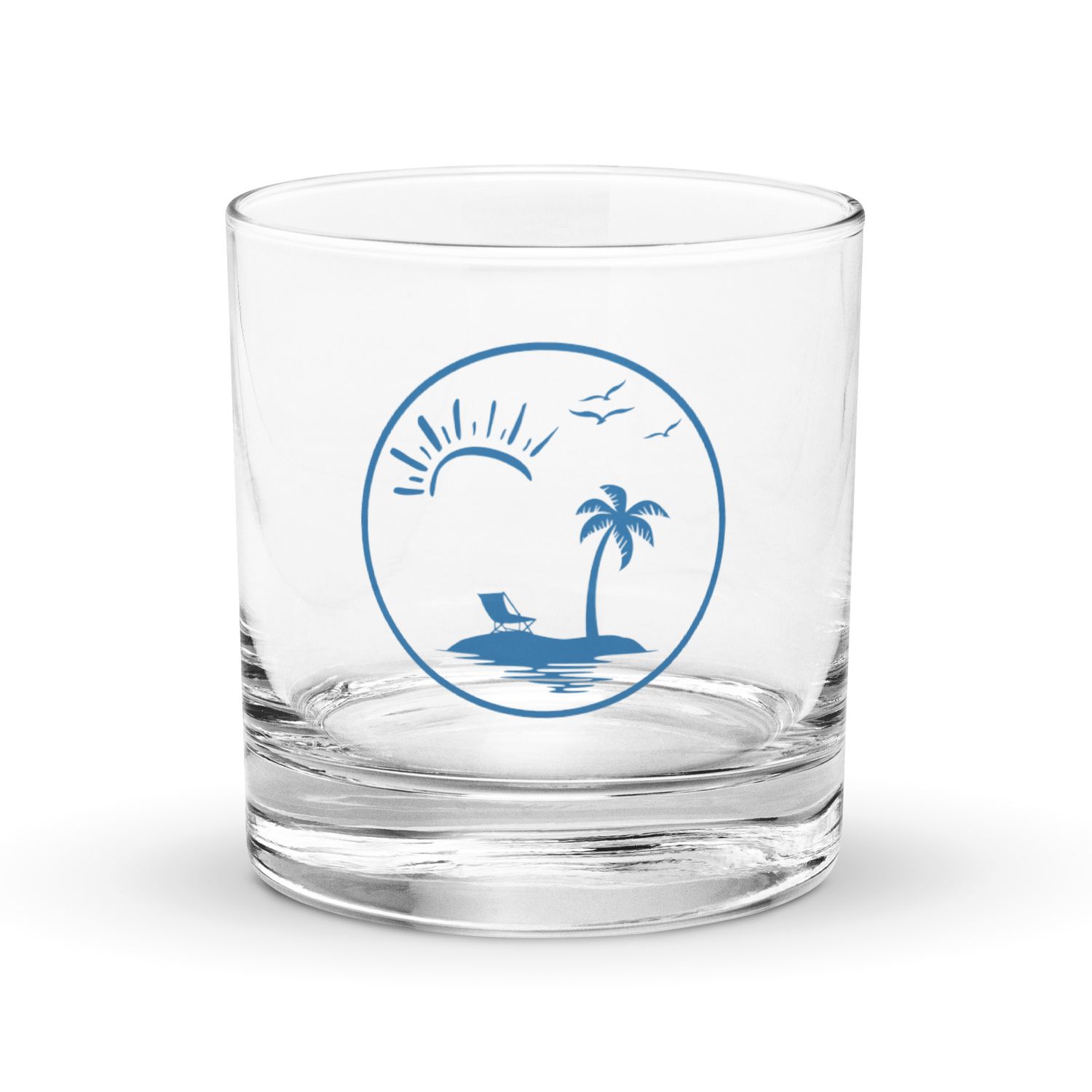 Vacation Vibes Circle Rocks Glass
