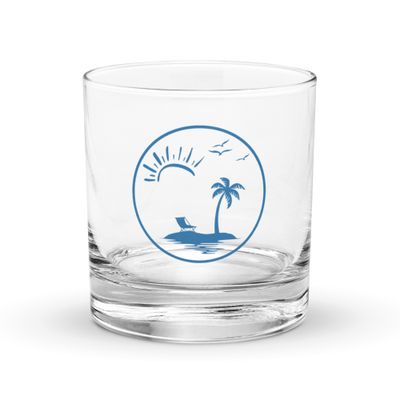 Vacation Vibes Circle Rocks Glass
