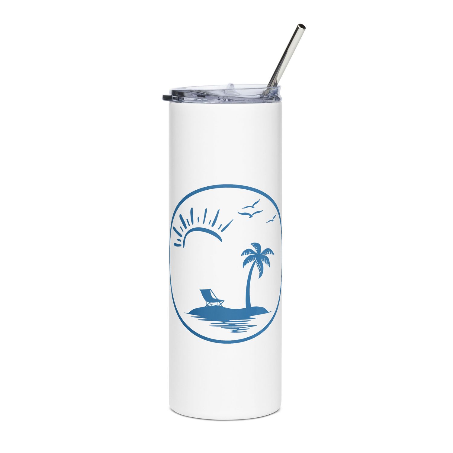 Vacation Vibes Circle Stainless Steel Tumbler