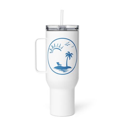 Vacation Vibes Circle Travel Mug with a Handle