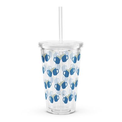 Drinking Party Vibes Clear Plastic Insulated Tumbler