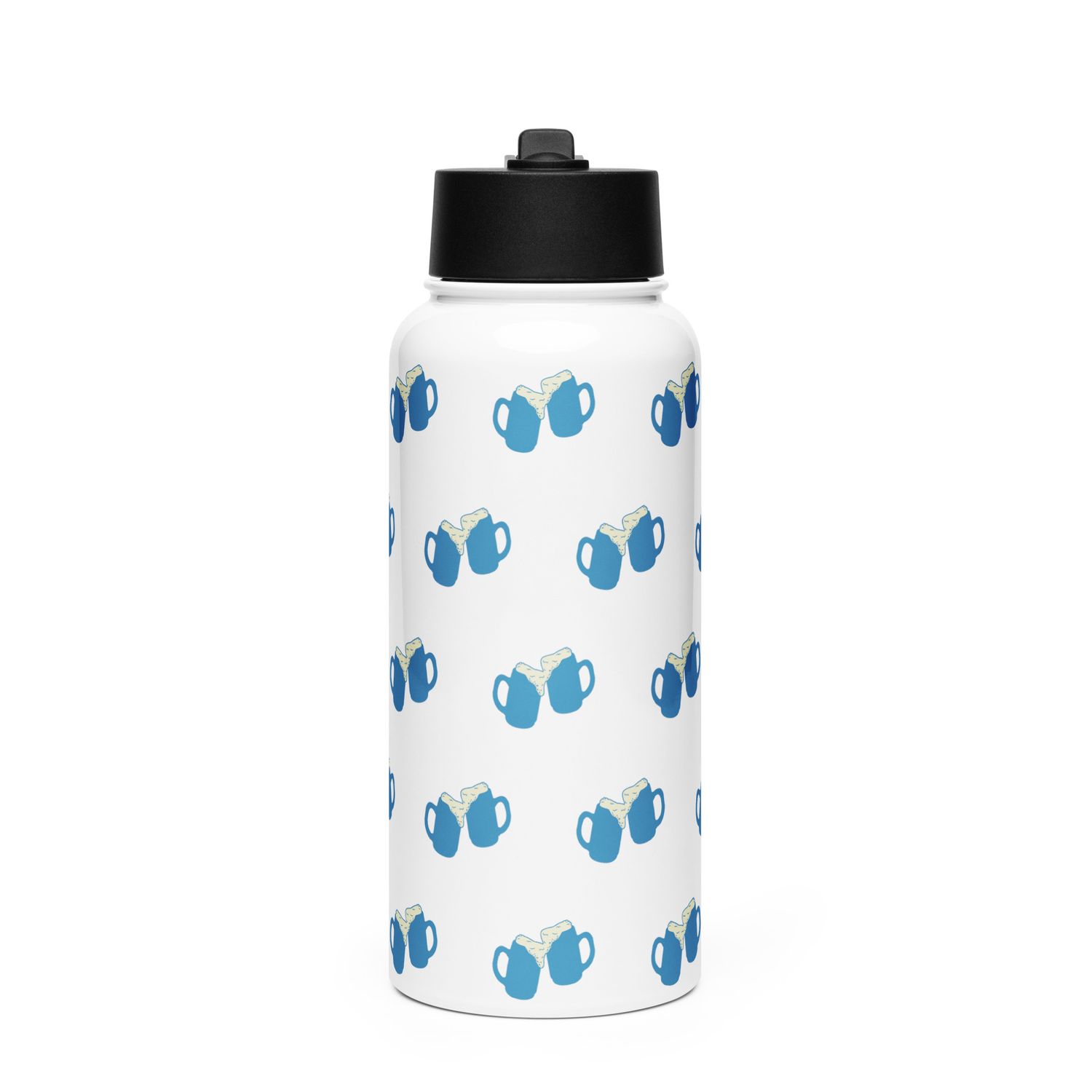 Drinking Party Vibes Stainless Steel Water Bottle with a Straw Lid