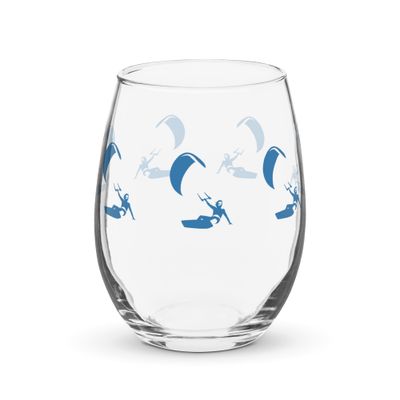 Kitesurfer Stemless Wine Glass