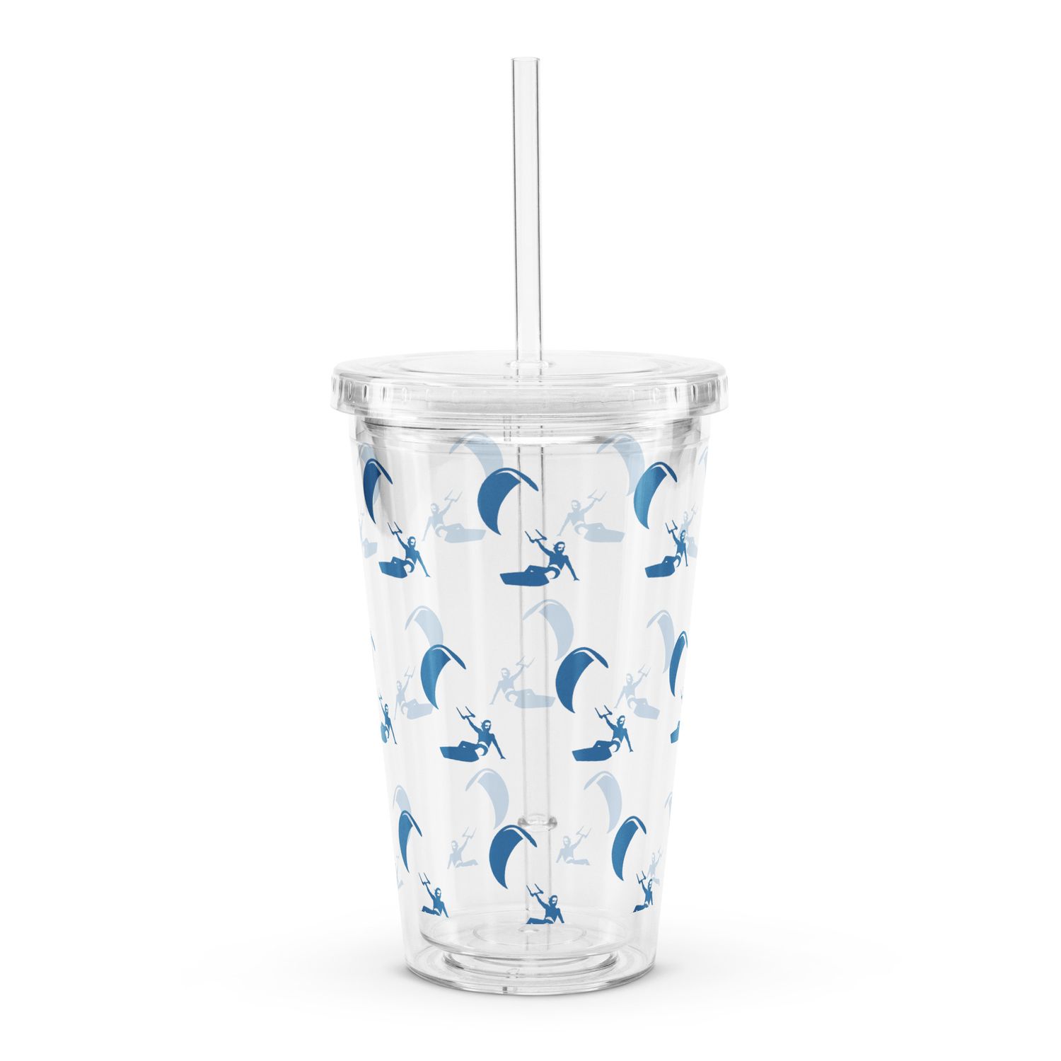Kitesurfer Clear Plastic Insulated Tumbler