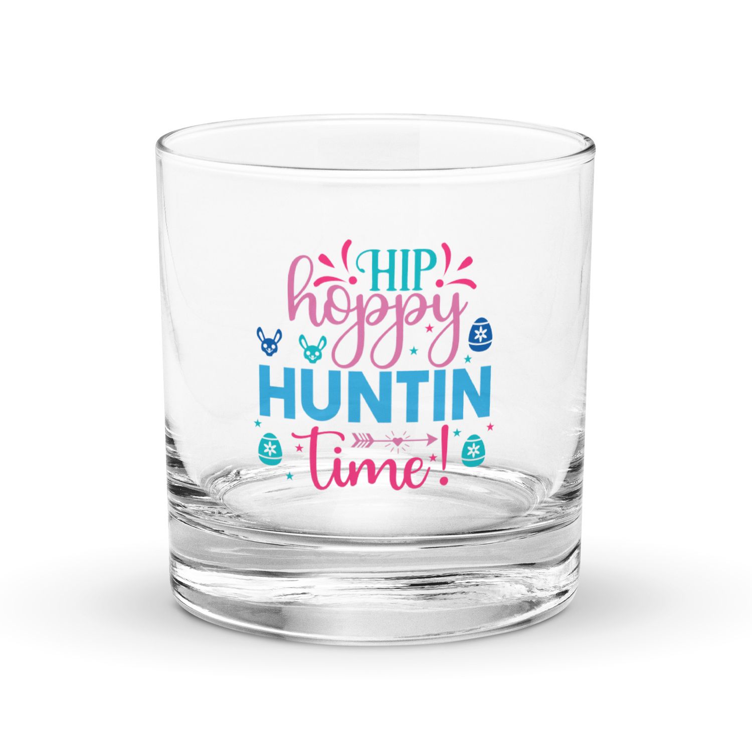 Easter Hip Hoppy Huntin Time Rocks Glass