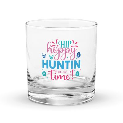 Easter Hip Hoppy Huntin Time Rocks Glass