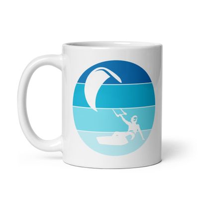 Kitesurfer Blue Circle White Coffee Mug
