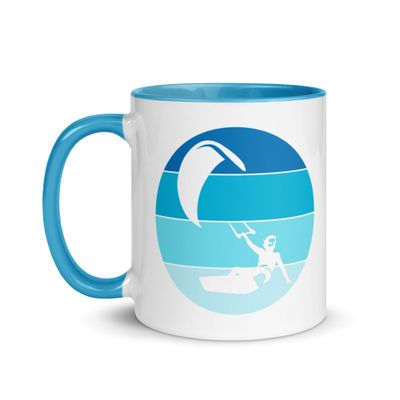 Kitesurfer Blue Circle Mug with Color Interior