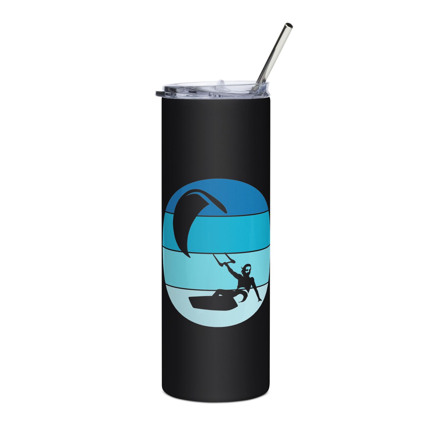 Kitesurfer Blue Circle Stainless Steel Tumbler