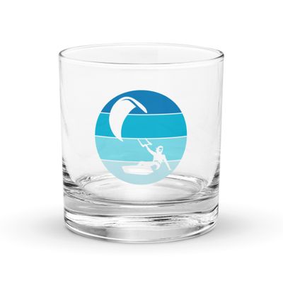 Kitesurfer Blue Circle Rocks Glass