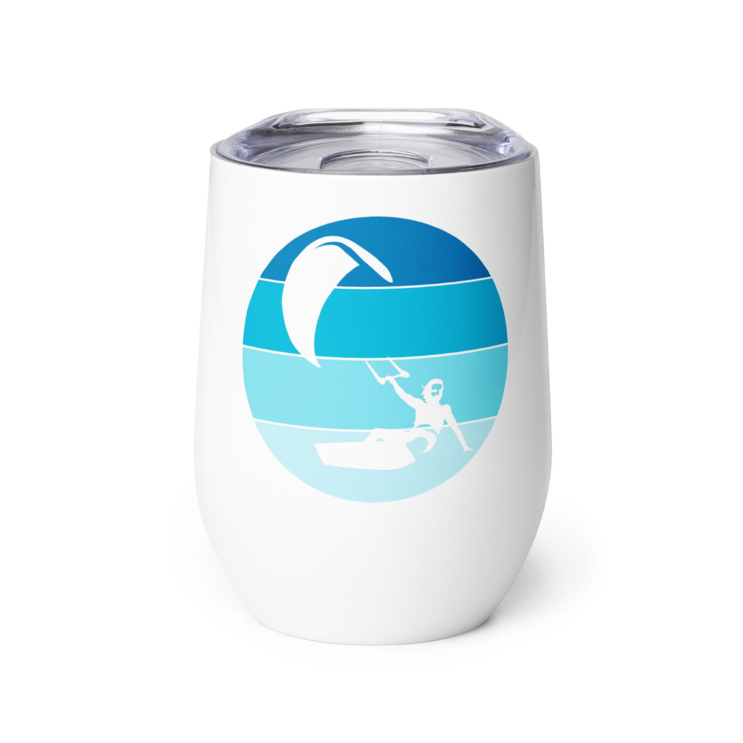 Kitesurfer Blue Circle Wine Tumbler