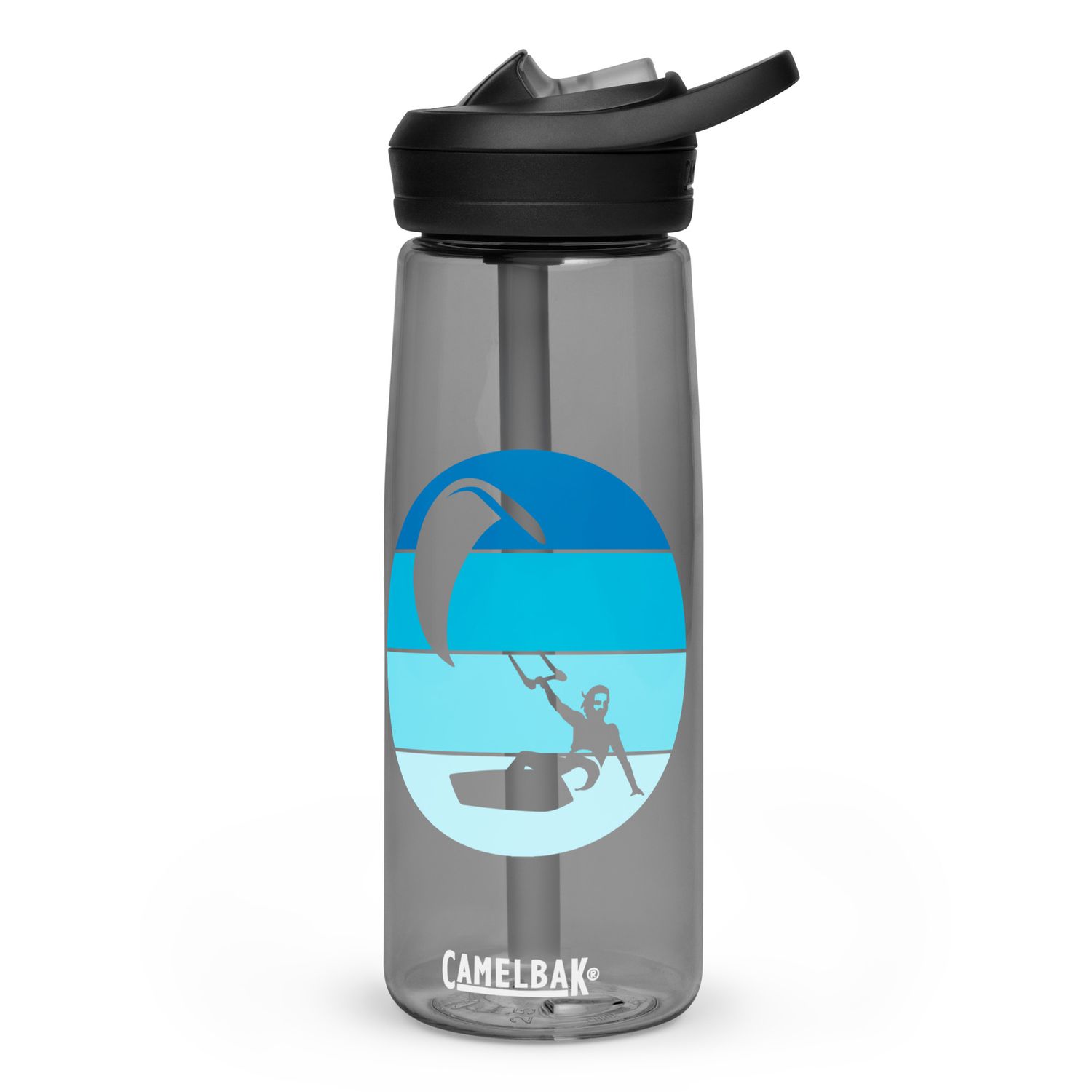 Kitesurfer Blue Circle Sports Water Bottle