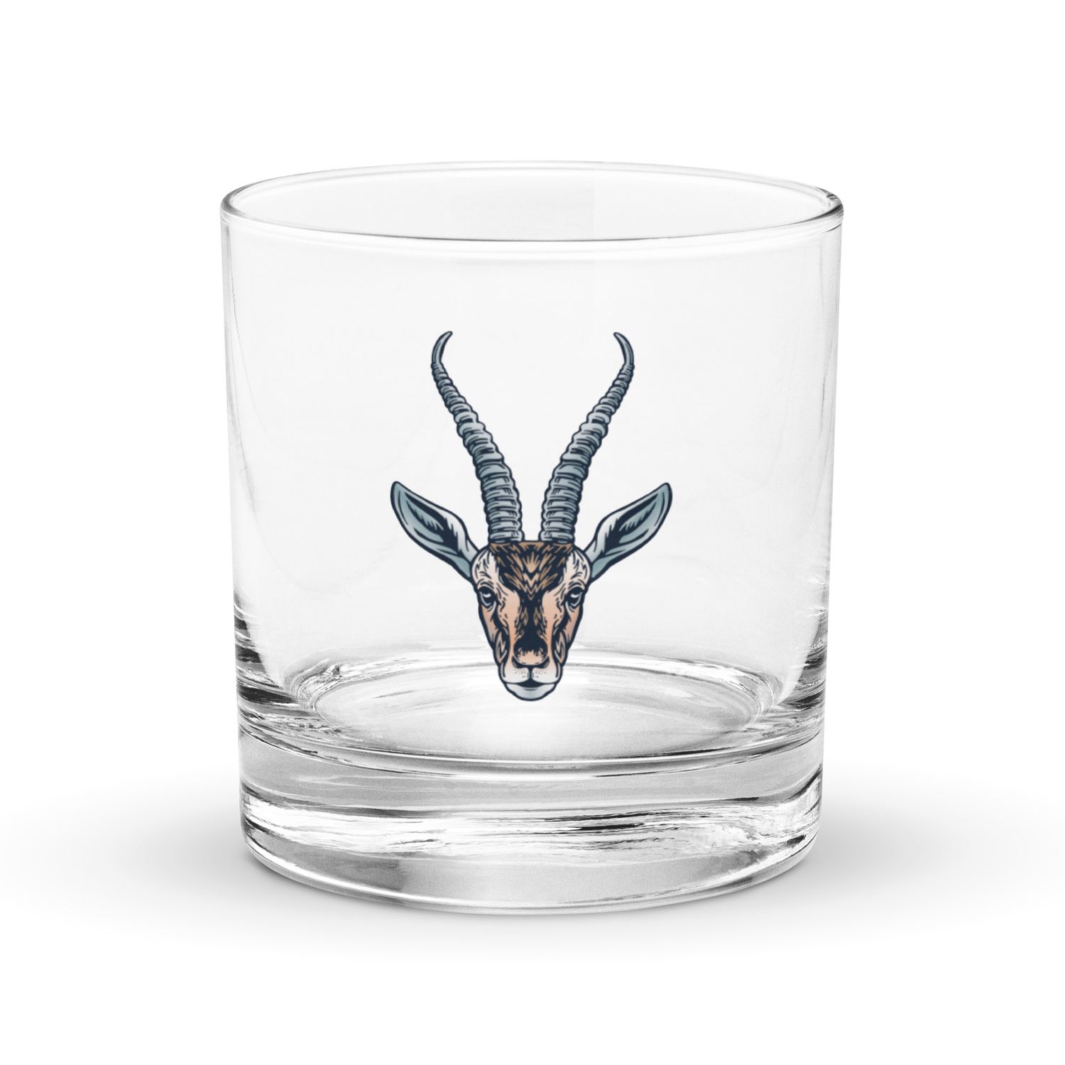 African Gazelle Portrait Rocks Glass