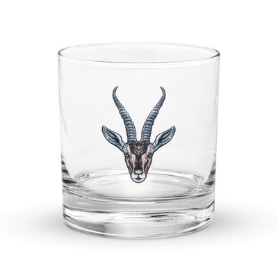 African Gazelle Portrait Rocks Glass