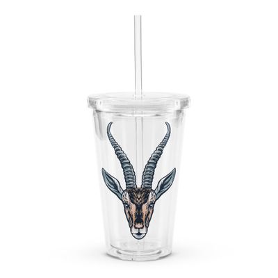 African Gazelle Portrait Clear Plastic Insulated Tumbler