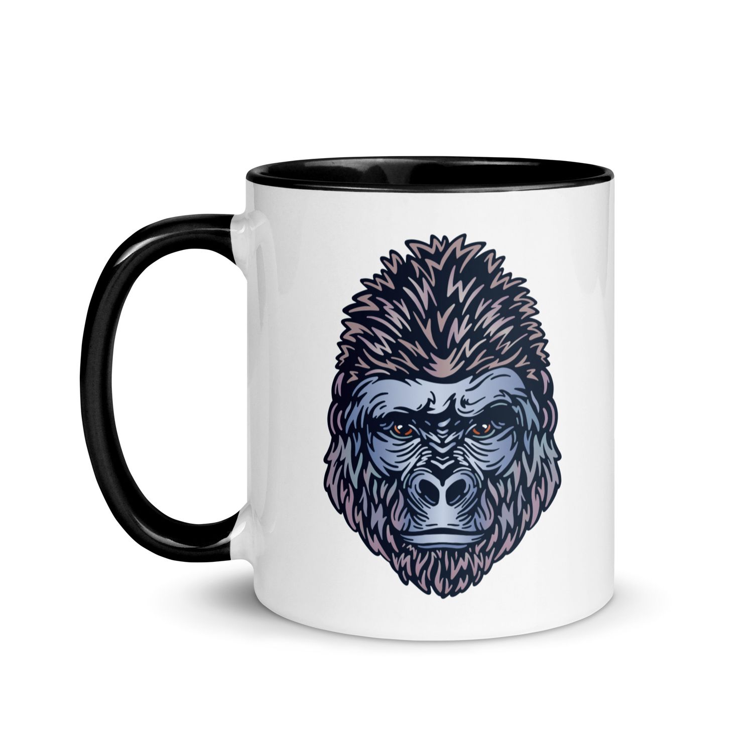 African Gorilla Portrait Mug with Color Interior