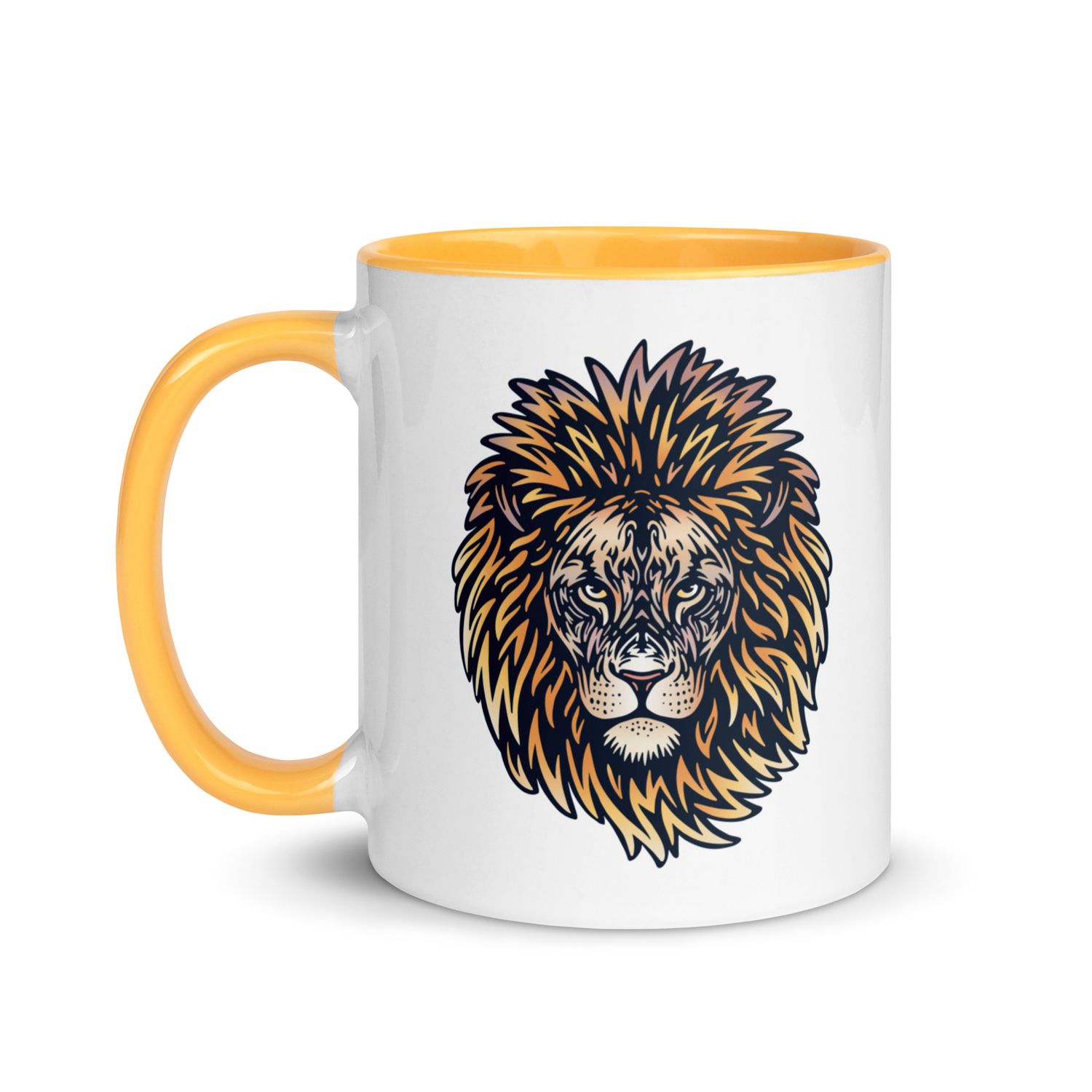 African Lion Portrait Mug with Color Interior