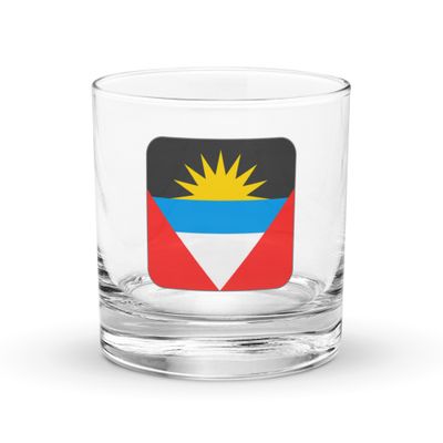 Antigua Flag Rocks Glass