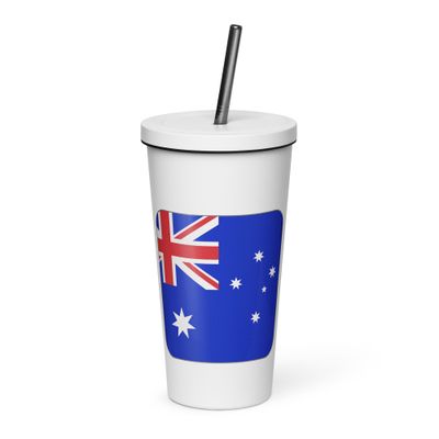 Australia Flag Insulated Tumbler with a Straw