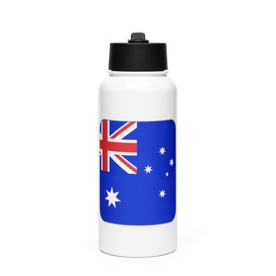 Australia Flag Stainless Steel Water Bottle with a Straw Lid