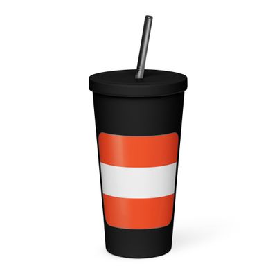 Austria Flag Insulated Tumbler with a Straw