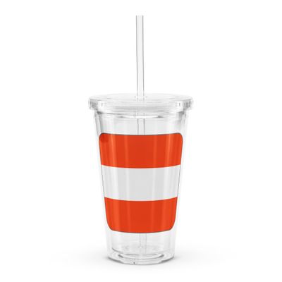 Austria Flag Clear Plastic Insulated Tumbler