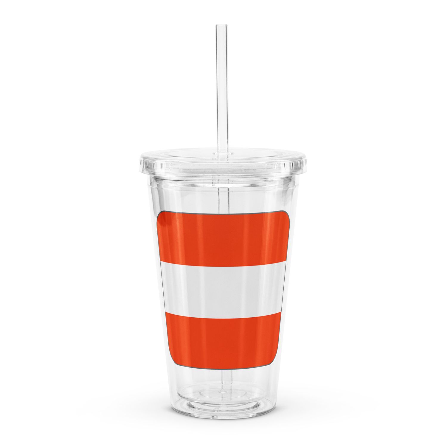 Austria Flag Clear Plastic Insulated Tumbler