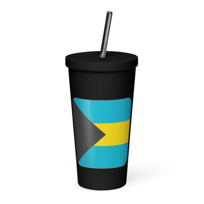 Bahamas Flag Insulated Tumbler with a Straw