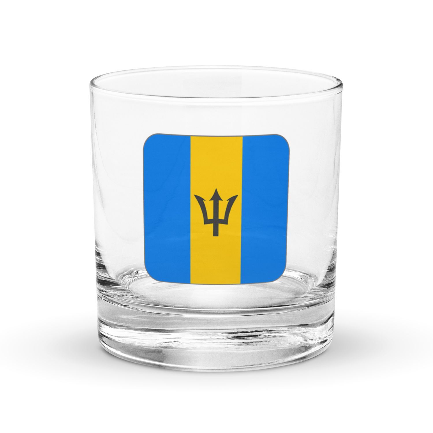 Barbados Flag Rocks Glass