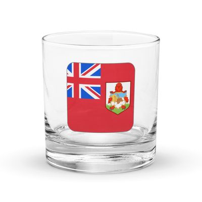 Bermuda Flag Rocks Glass