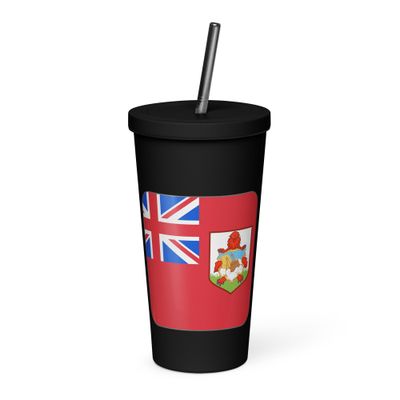 Bermuda Flag Insulated Tumbler with a Straw