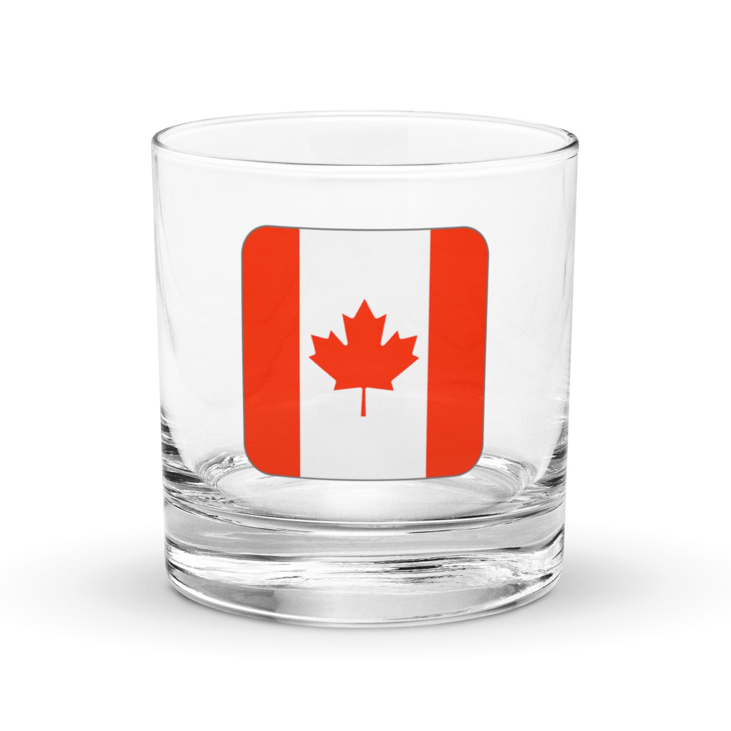 Canada Flag Rocks Glass