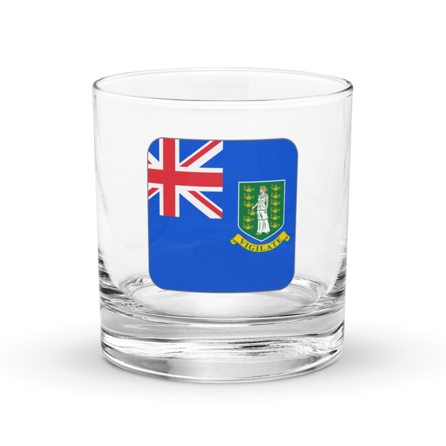 British Virgin Islands Flag Rocks Glass