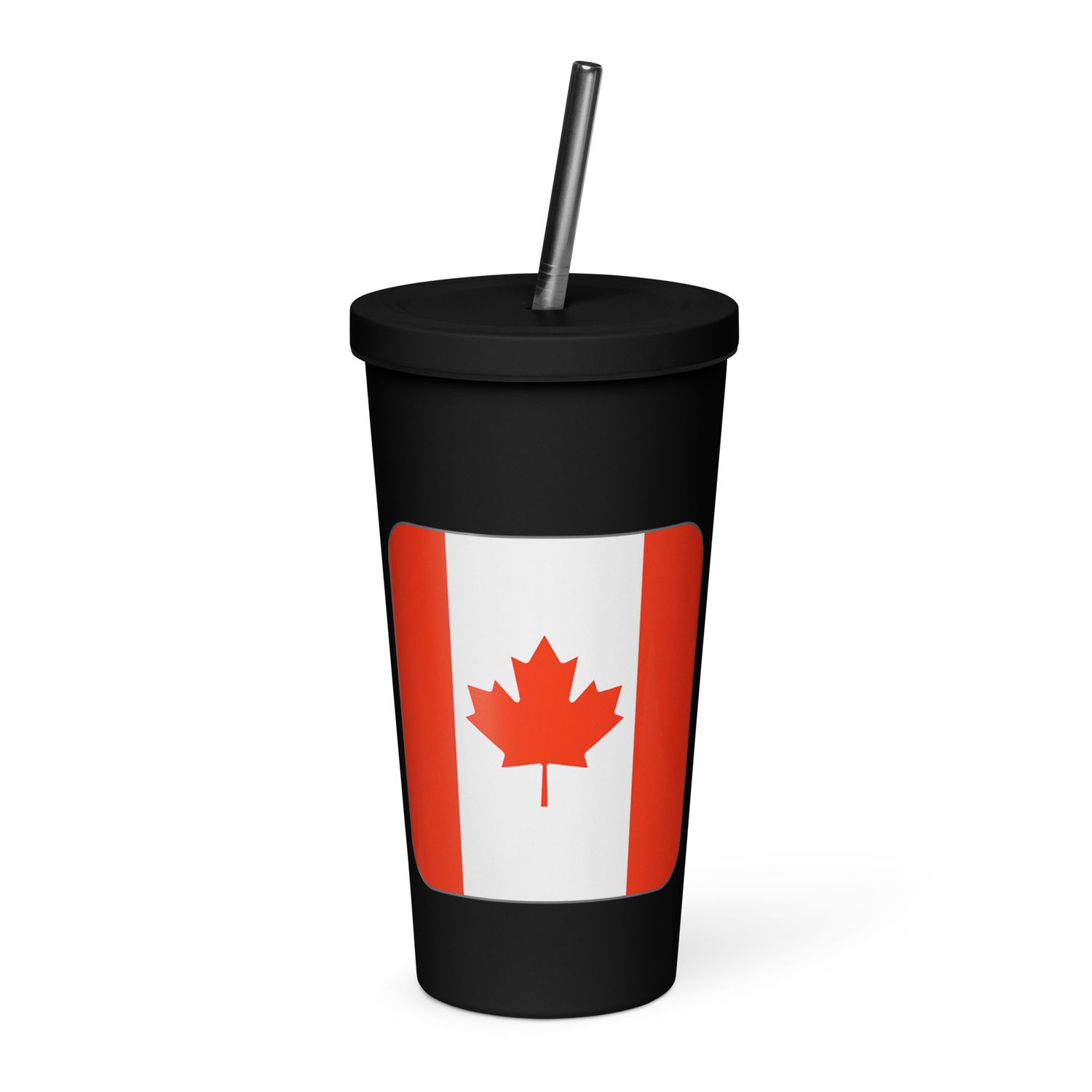 Canada Flag Insulated Tumbler with a Straw