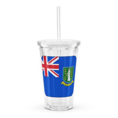 British Virgin Islands Flag Clear Plastic Insulated Tumbler