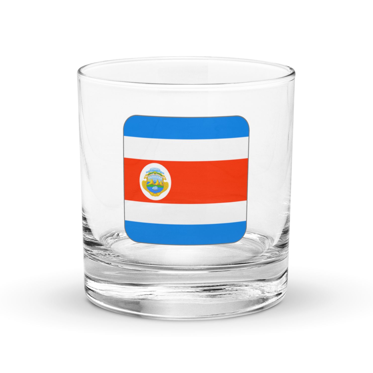 Costa Rica Flag Rocks Glass