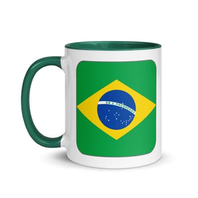 Brazil Flag Mug with Color Interior