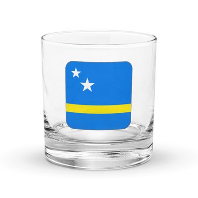 Curaçao Flag Rocks Glass