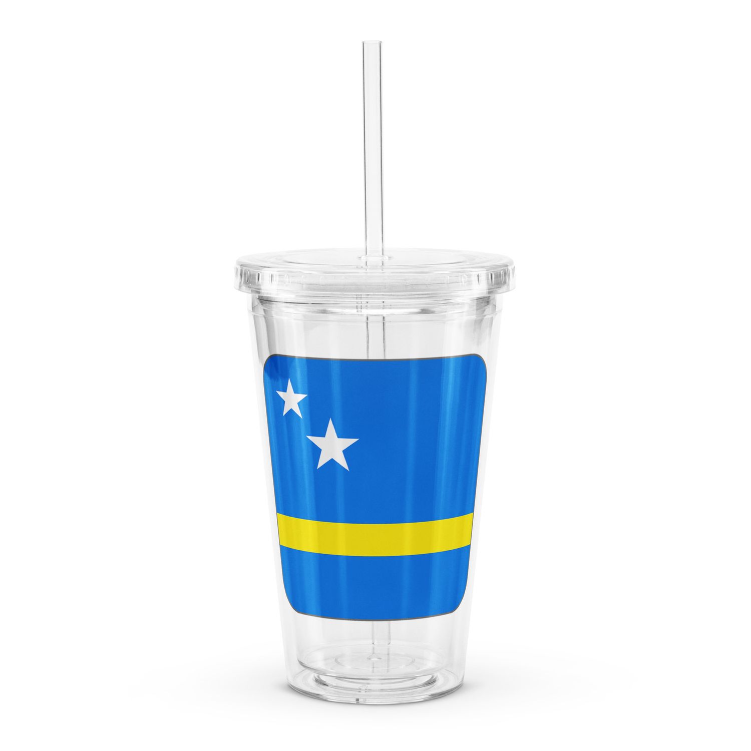 Curaçao Flag Clear Plastic Insulated Tumbler