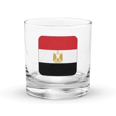Egypt Flag Rocks Glass