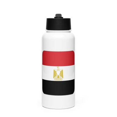 Egypt Flag Stainless Steel Water Bottle with a Straw Lid