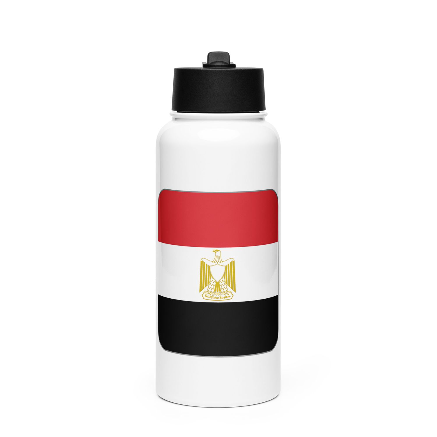 Egypt Flag Stainless Steel Water Bottle with a Straw Lid